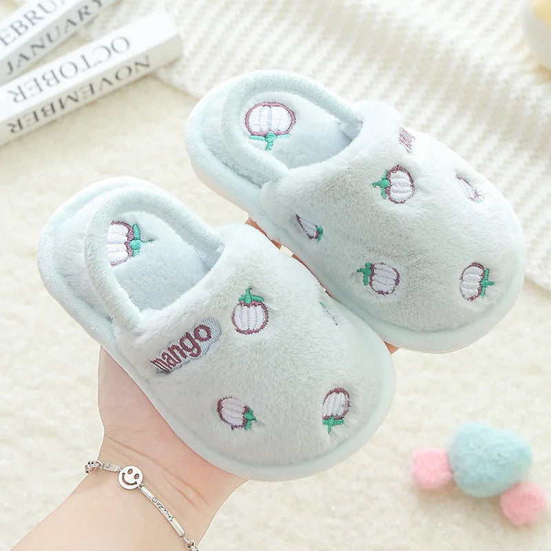 Glomexia Kids Cartoon Fur Slippers 🐻 | Warm Winter Home Shoes