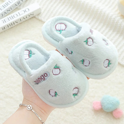 Glomexia Kids Cartoon Fur Slippers 🐻 | Warm Winter Home Shoes