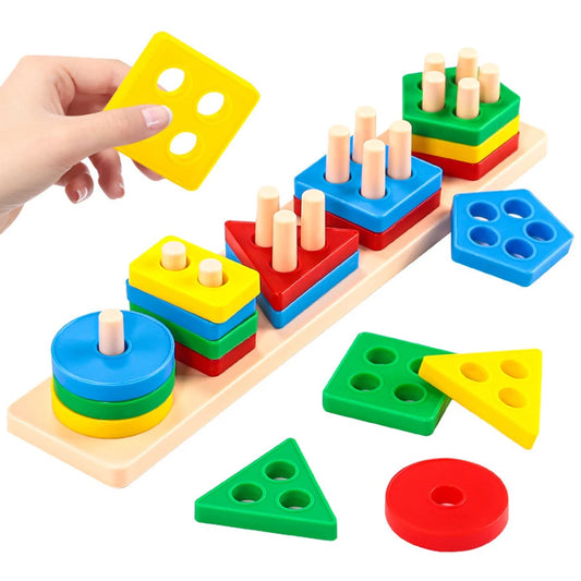 Kids Geometric Building Blocks Set – Early Learning Educational Toy