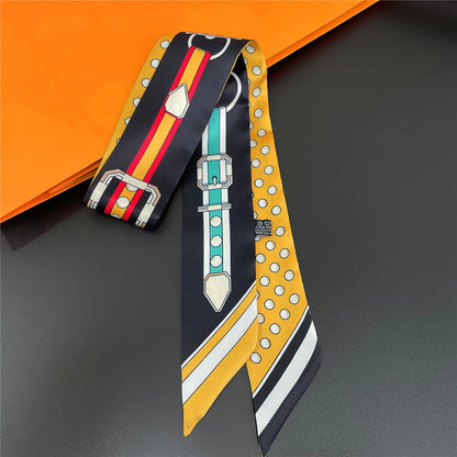 🧣 Glomexia Silk Print Hair Scarf – Elegant Women Fashion Wrap ✨