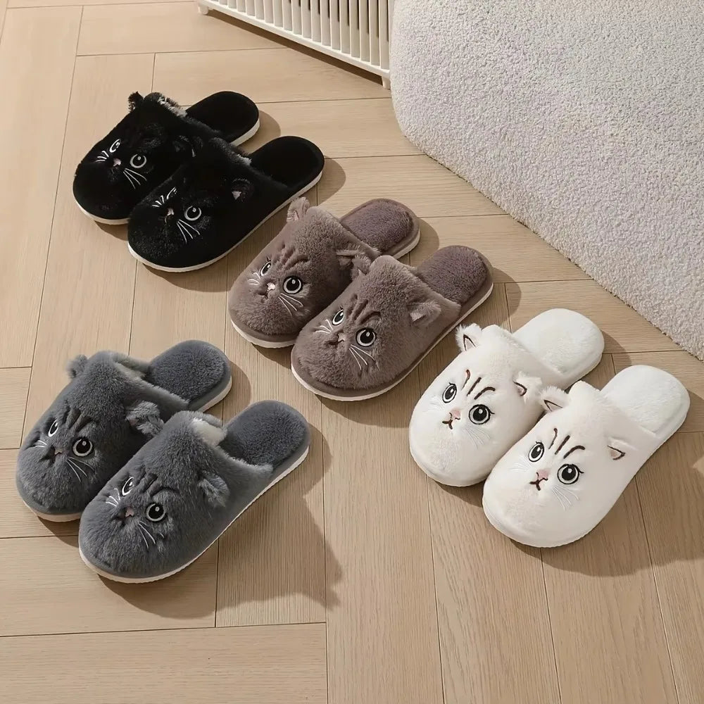 Plush Cat Winter Slippers 🐾❄️