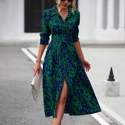 👗 Polo Neck A-Line Casual Dress