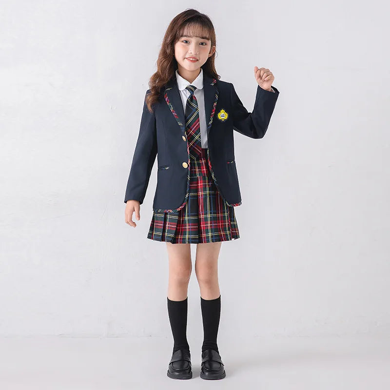 Kids Plaid Coat Set – Autumn Casual Outfit