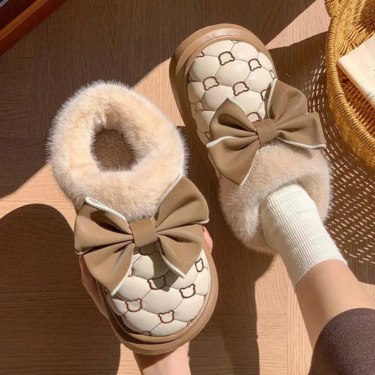 Women Bowknot Platform Ankle Boots