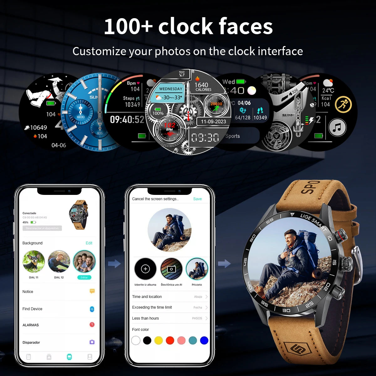 ⌚ LIGE Rugged Military GPS Smart Watch for Men | AMOLED HD | Bluetooth Call | Waterproof
