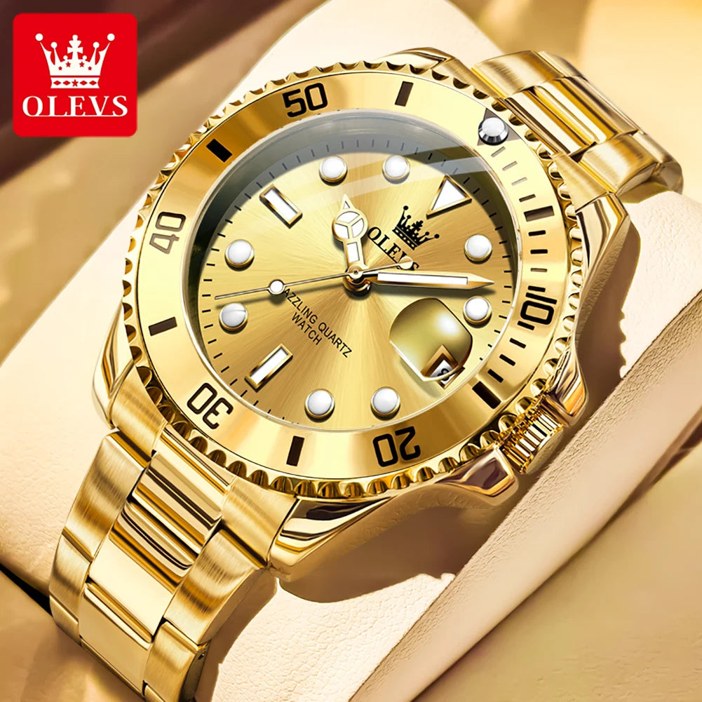 Luxury Stainless Steel Men’s Watch – Quartz Waterproof Wristwatch