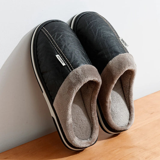 Glomexia Men Winter Plush Slippers ❄️ | Warm Bedroom Shoes