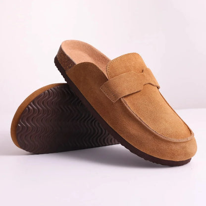 🥿 Women’s Cork Suede Mules Slippers – Classic Outdoor Comfort Shoes