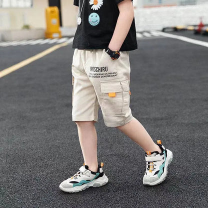 Boys Summer Casual Letter Print Shorts (4–14 Years)