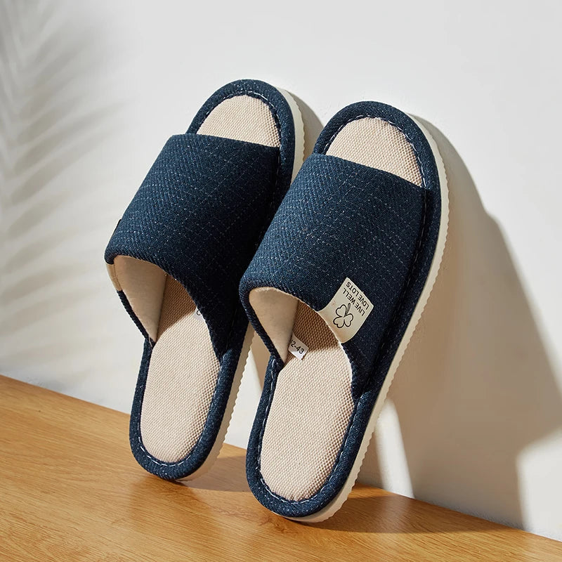 🩴 Men’s Hemp Fabric Indoor Slippers 🌿
