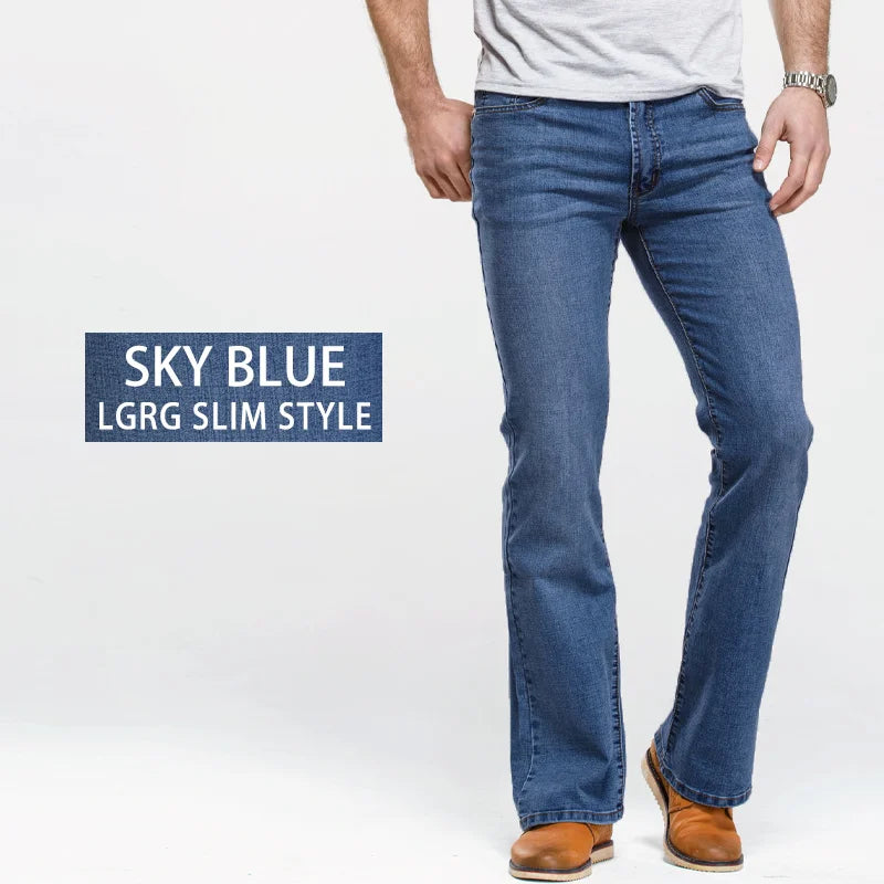 🔥 Men’s Slim Fit Bootcut Jeans – Stretch Denim Casual Pants