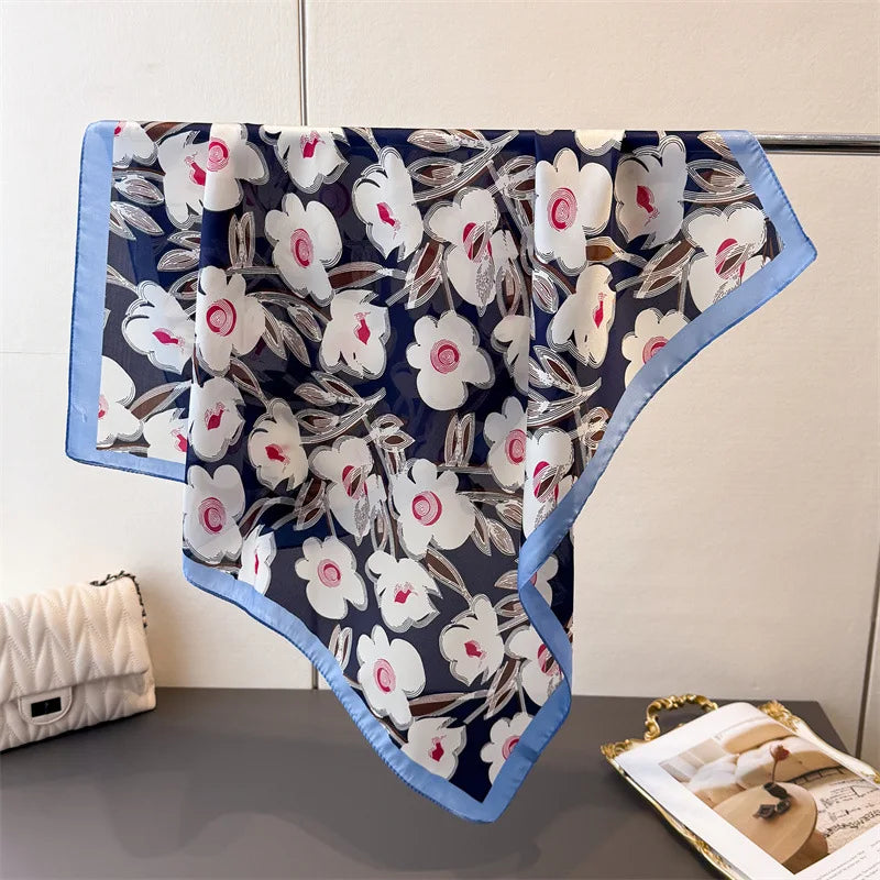 Women’s Luxury Floral Printed Silk Scarf