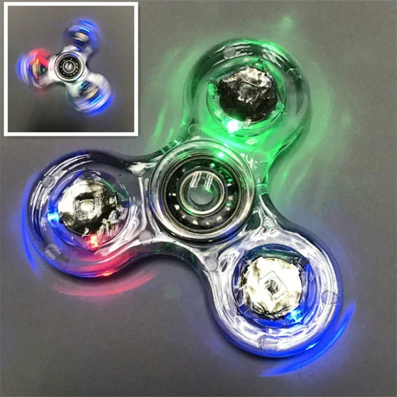 LED Light Fidget Spinner Toy for Stress Relief & Focus | Glow Spinner for Kids & Adults (Portable)