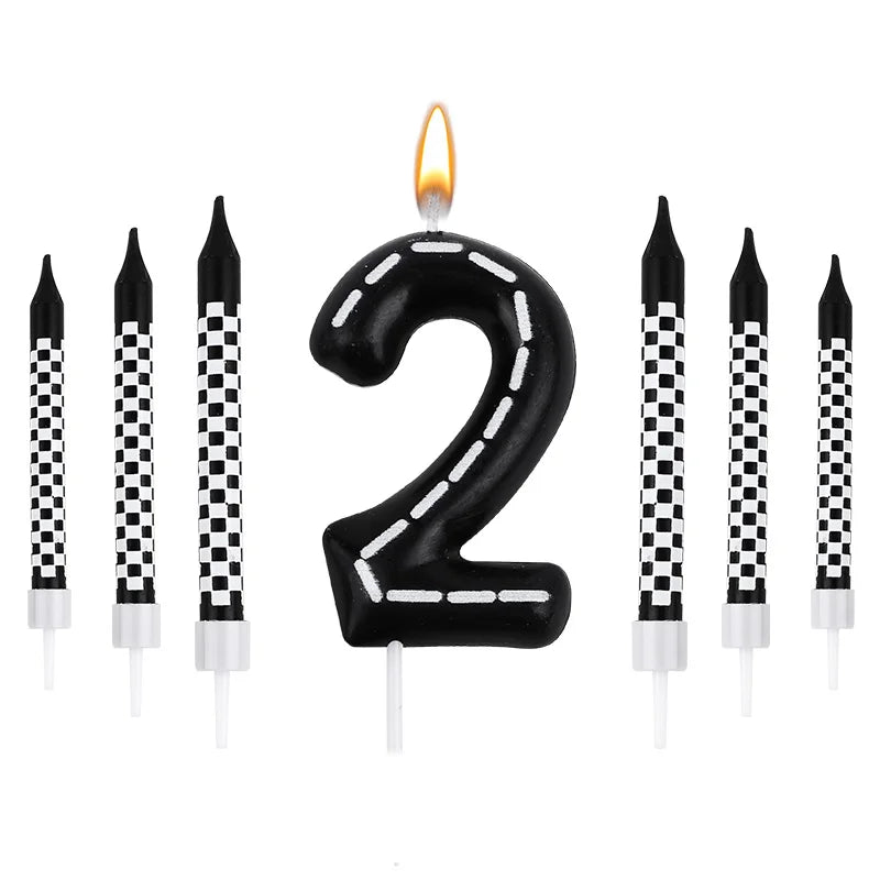 7pcs Racing Cars Birthday Number Candle Set – Cake Topper Decoration
