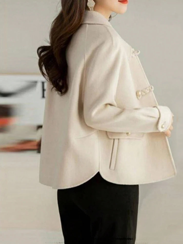 🧥 Women’s Double Breasted Casual Jacket – Autumn Winter Wear