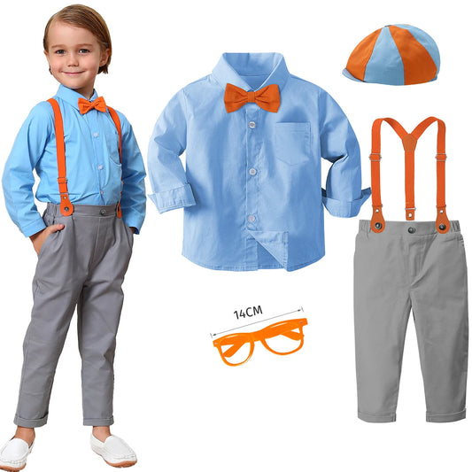 Toddler Boy Gentleman Suspender Outfit 🎩 Party & Birthday Set