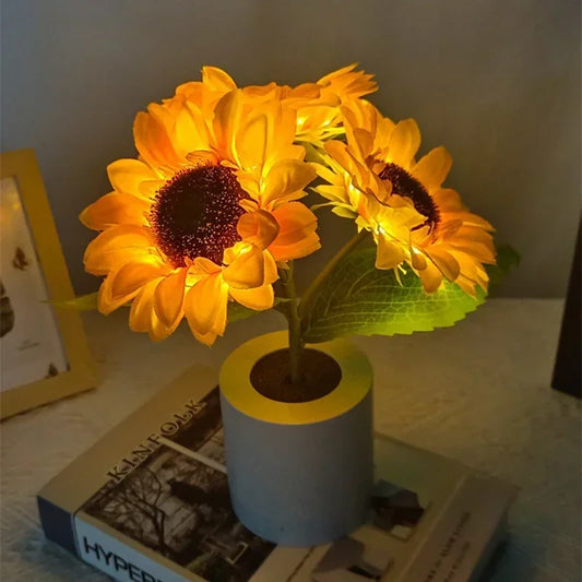 Rechargeable Sunflower LED Night Lamp