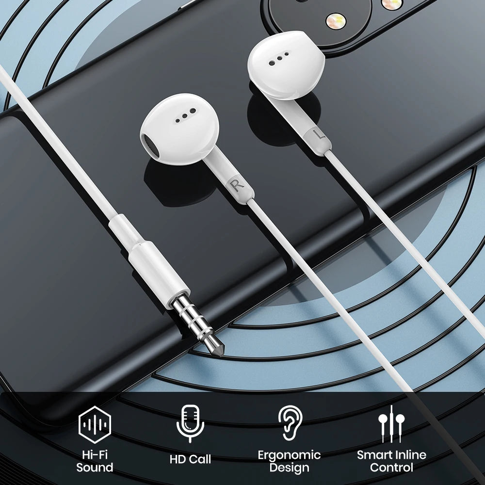 🎧 GlobalMarket Premium Wired In-Ear Earphones – Type-C & 3.5mm Universal Headset for Smartphones