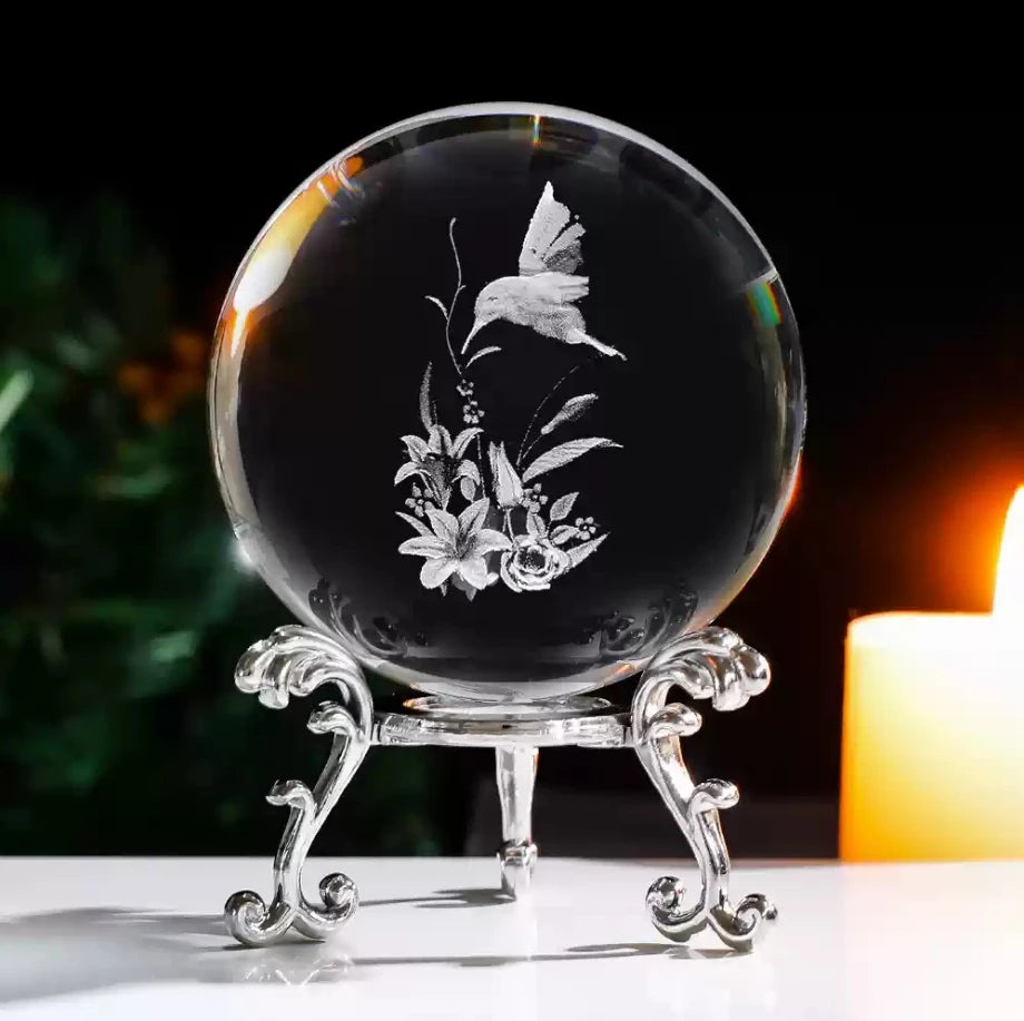3D Solar System Crystal Ball with Stand