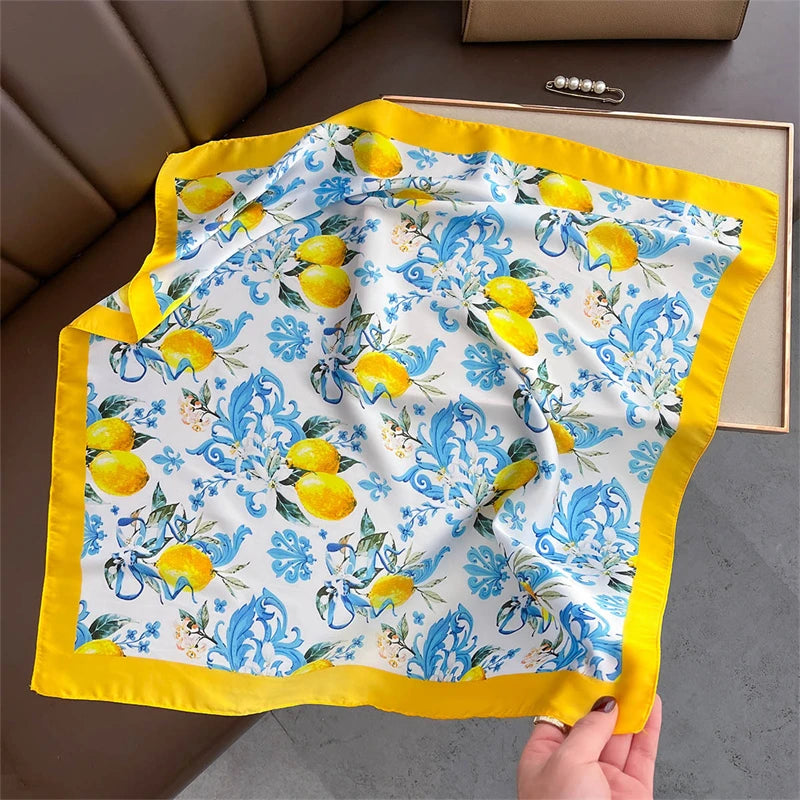 Women’s Luxury Floral Printed Silk Scarf