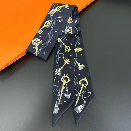 🧣 Glomexia Silk Print Hair Scarf – Elegant Women Fashion Wrap ✨