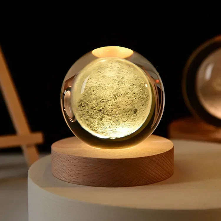 Aesthetic Moon Crystal Sphere Night Lamp