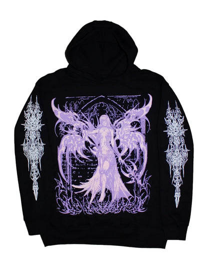Vintage Skull Zip-Up Hoodie – Y2K Streetwear Sweatshirt for Men