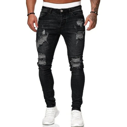 🔥 Men’s Pencil Fit Jeans – Low Waist Casual Denim Pants
