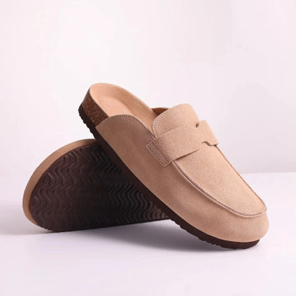 🥿 Women’s Cork Suede Mules Slippers – Classic Outdoor Comfort Shoes