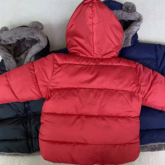 Kids Winter Fleece Outfit Set – Warm Hooded Jacket & Padded Pants (2-Piece)