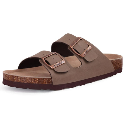 Women Suede Cork Mules 👡 | Arch Support Buckle Clogs