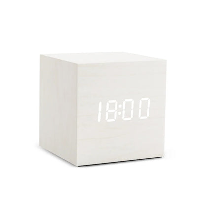 LED Wooden Digital Alarm Clock – Voice Control Table Clock