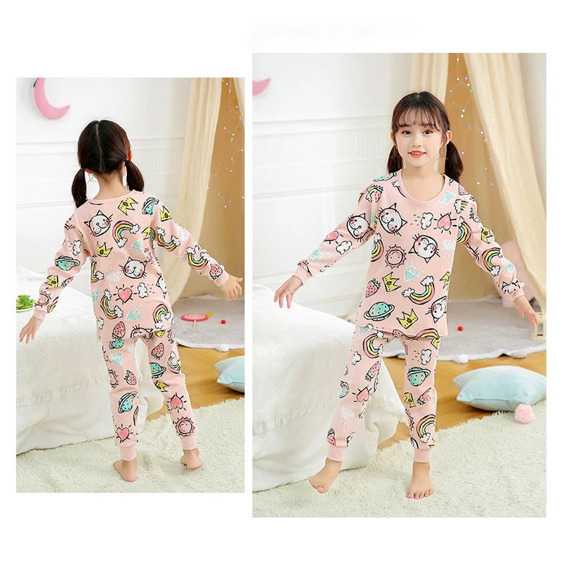 🧸 Boys Cartoon Cotton Pajama Set – Full Sleeve Nightwear