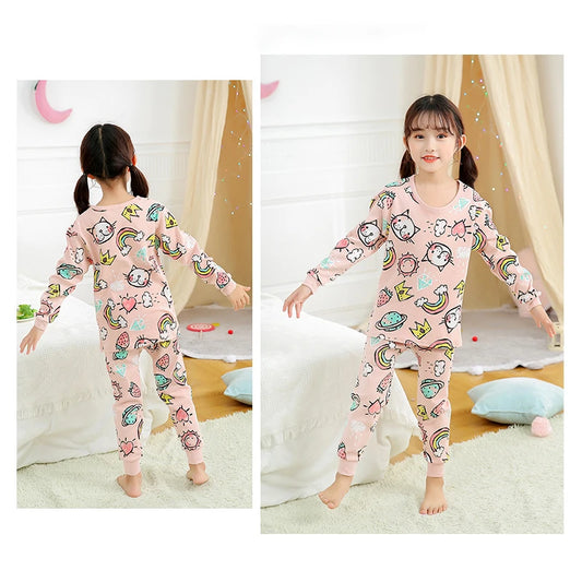 🧸 Boys Cartoon Cotton Pajama Set – Full Sleeve Nightwear