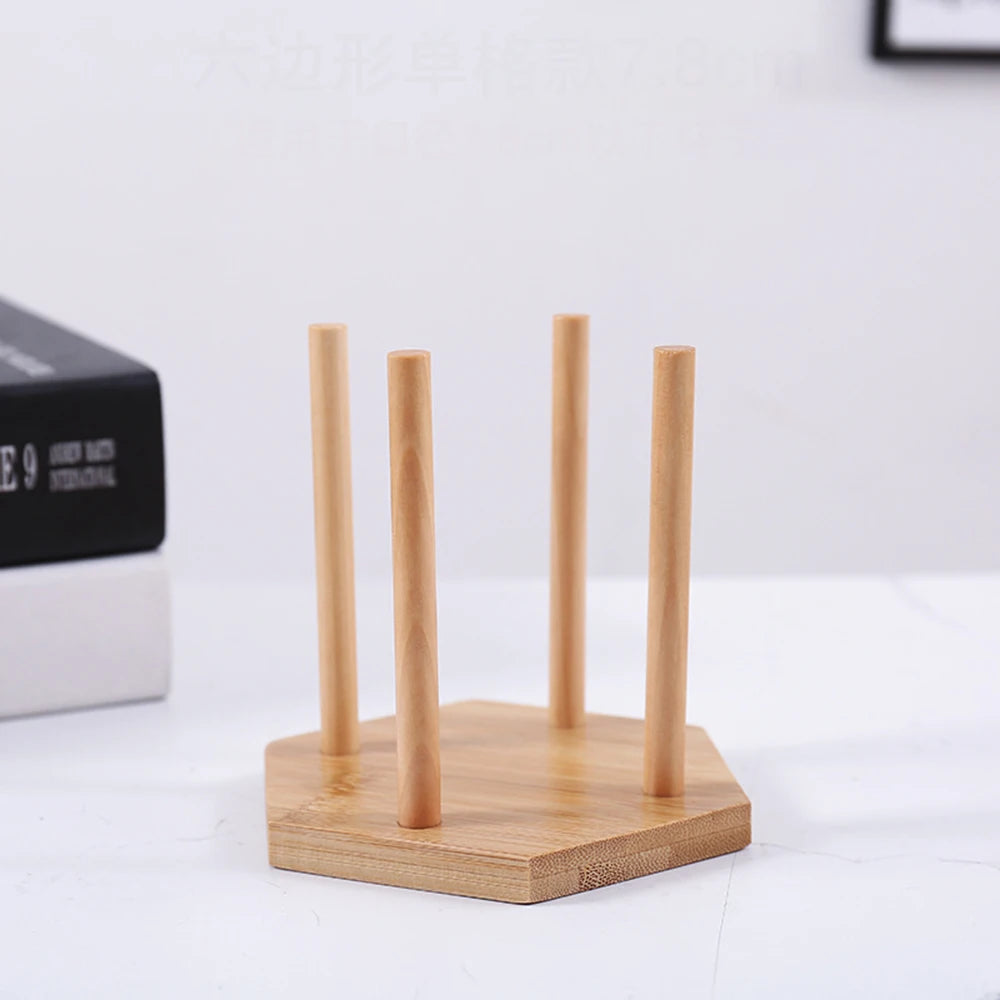 Wooden Cup Holder Stand ☕ | Bamboo Paper Cup Storage