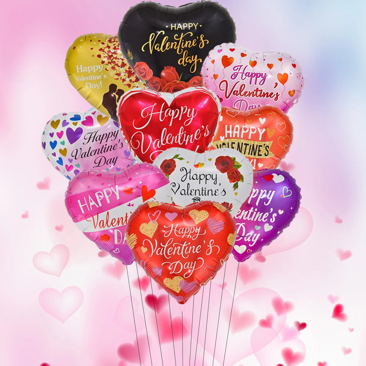 Large Kiss Me Love Heart Foil Balloon Stand