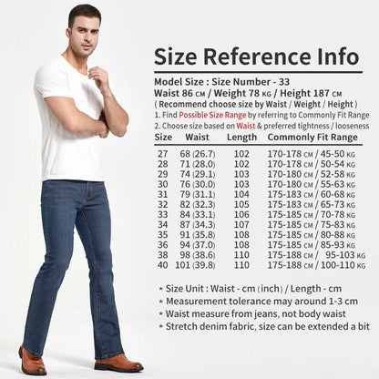 🔥 Men’s Slim Fit Bootcut Jeans – Stretch Denim Casual Pants