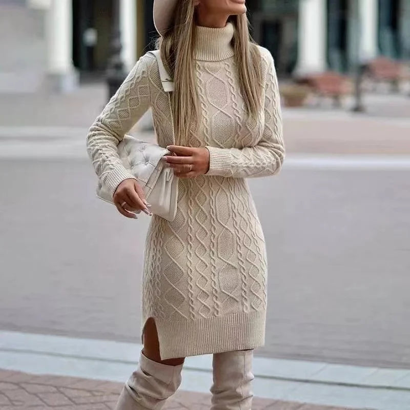 👗 Women’s Turtleneck Knit Midi Dress ✨🖤