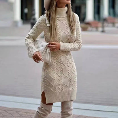 👗 Women’s Turtleneck Knit Midi Dress ✨🖤