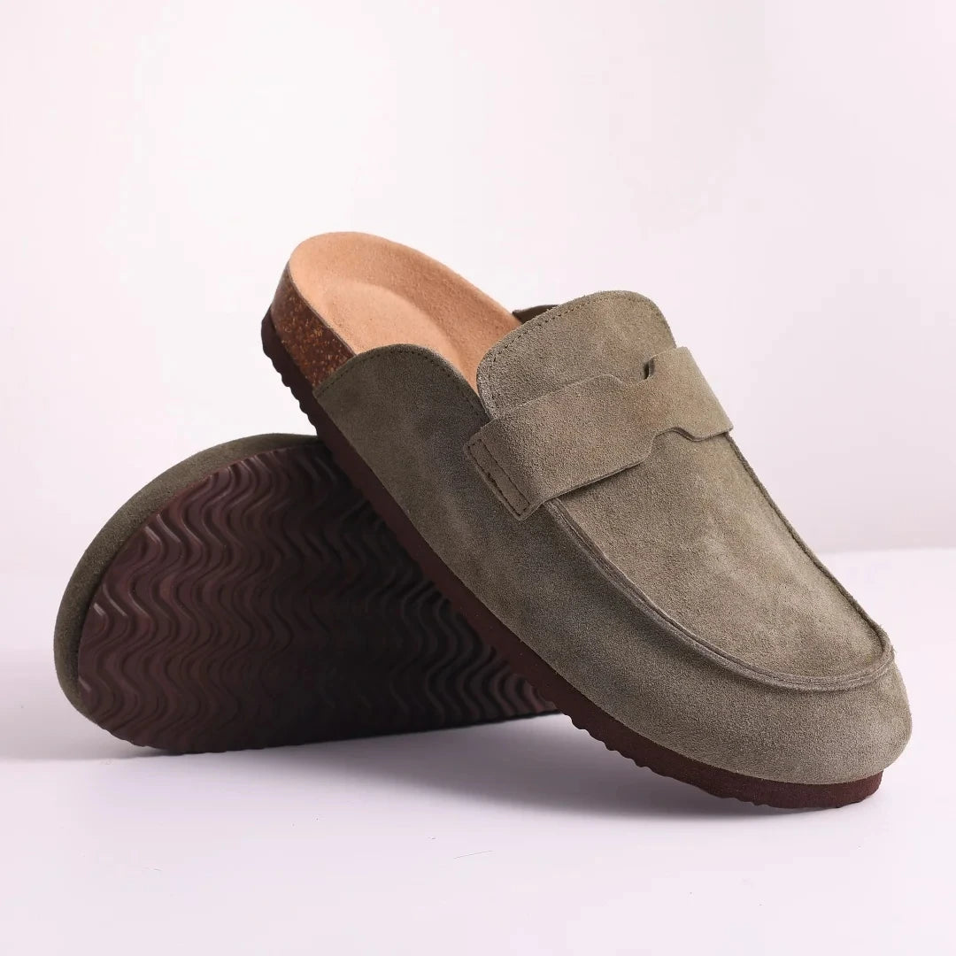 🥿 Women’s Cork Suede Mules Slippers – Classic Outdoor Comfort Shoes