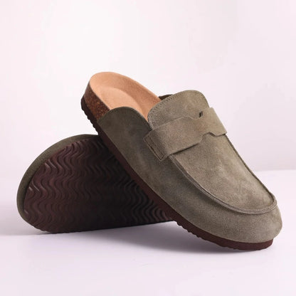 🥿 Women’s Cork Suede Mules Slippers – Classic Outdoor Comfort Shoes