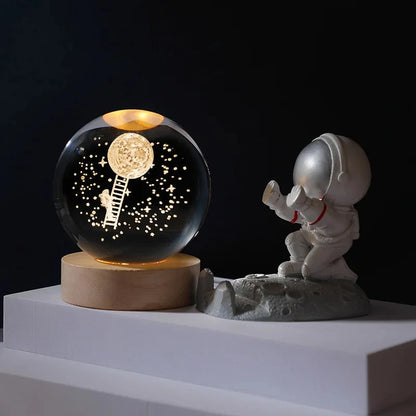 3D Moon Crystal Ball Night Light