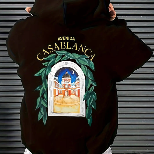 🧥🔥 Men’s Printed Hooded Sweatshirt – Casual Winter Hoodie