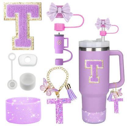 🥤 ✨ Glomexia 8-Piece Tumbler Accessories Set (Purple)