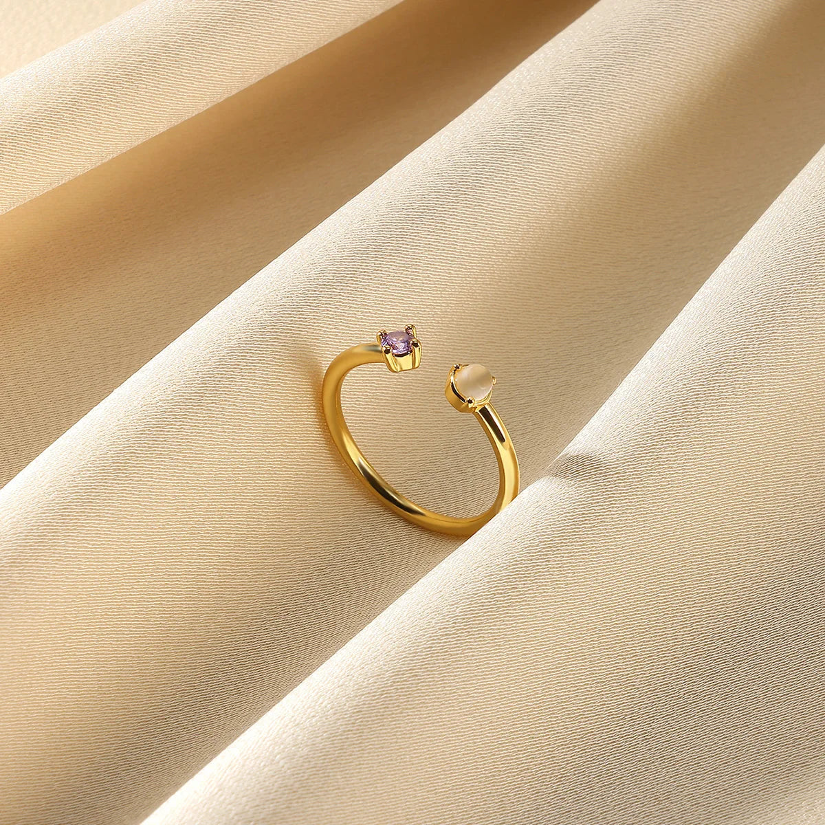 Gold Color Fruit Zirconia Adjustable Ring