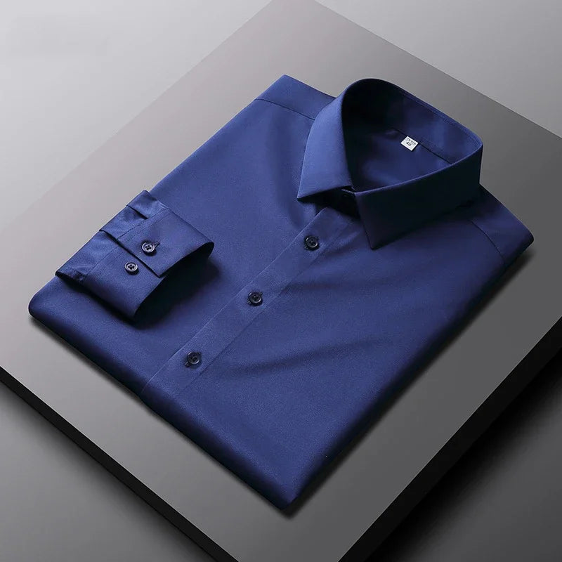 Men’s Solid Long Sleeve Non-Iron Business Shirt