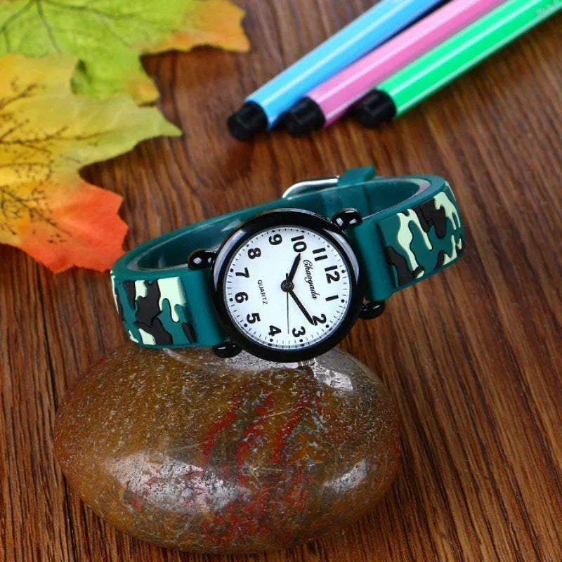 🌍 Glomexia – Camo Kids Cartoon Watch ⌚🎒