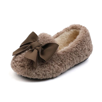 Glomexia Girls Winter Fur Loafers 🎀 | Warm Princess Flats