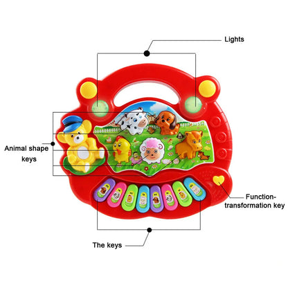Baby Musical Animal Sound Piano – Flashing Learning Toy
