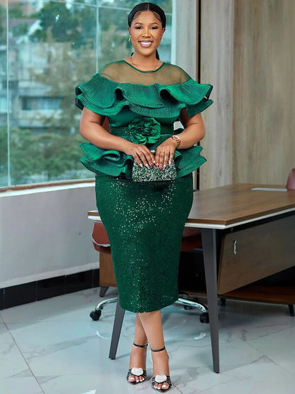 ✨ Luxury Sequin African Party Dress